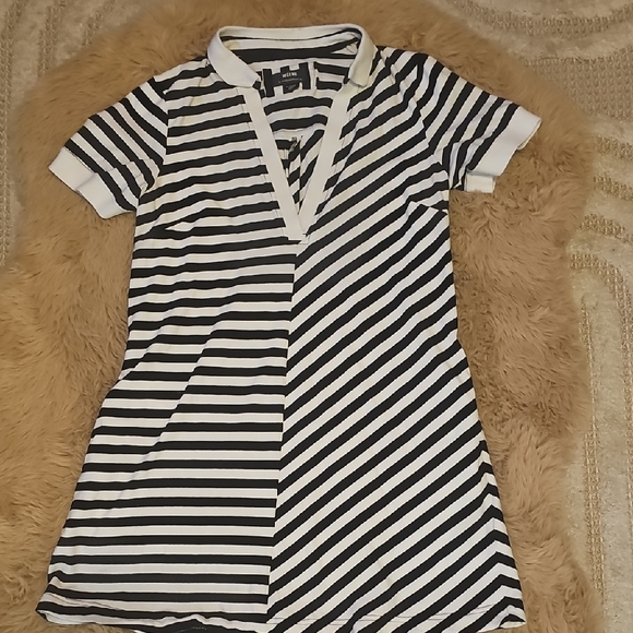 Maeve Dresses & Skirts - Maeve Black and White Striped Mini Dress